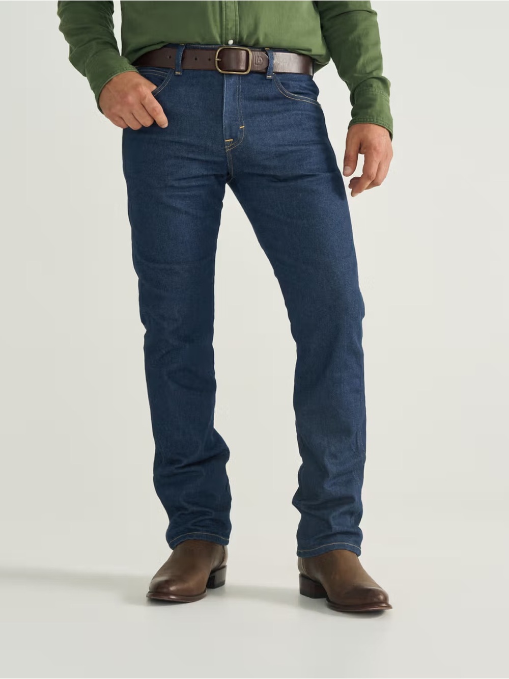 Tecovas Men's Heritage Denim Straight Jean in Dark Blue